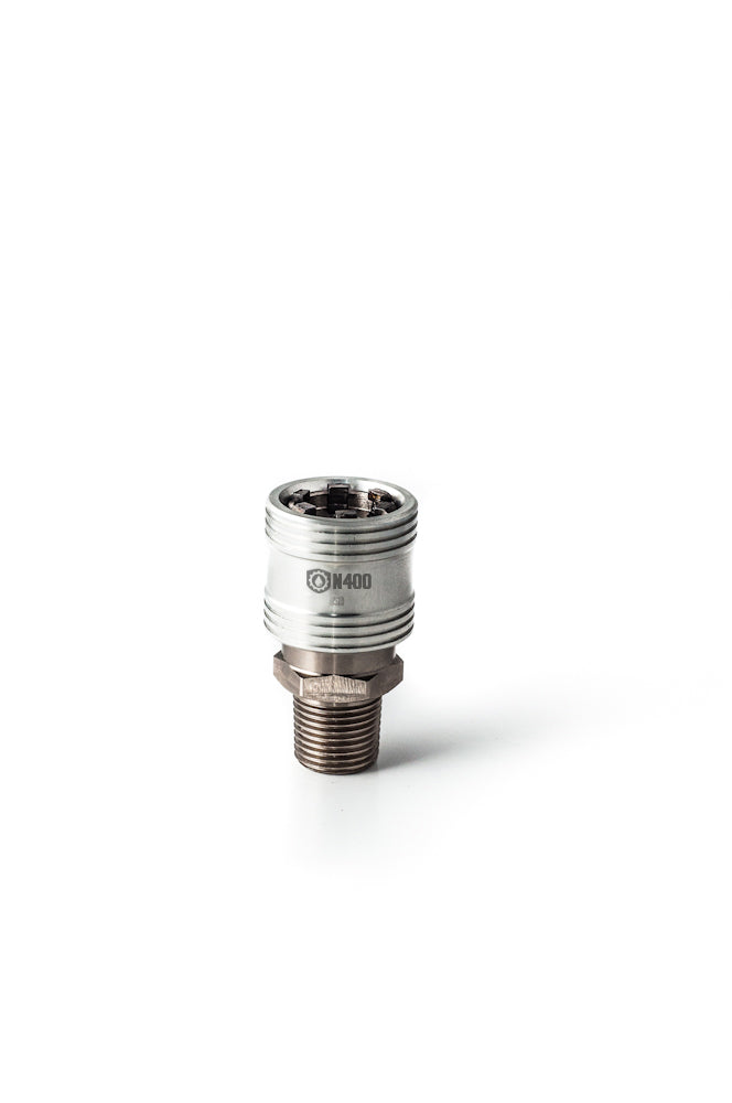 N400p - 1/2" MNPT - Transmission Female Coupler w/ Plug - GlowUp Home 